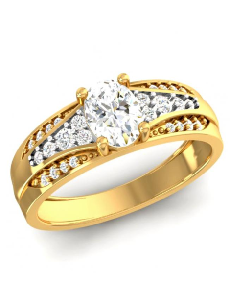 OKAZAŁY PIERŚCIONEK ZARĘCZYNOWY ZE ZŁOTA PRÓBY 585