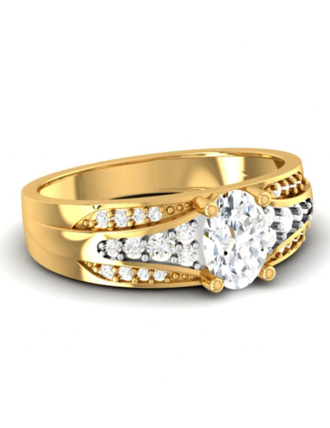 OKAZAŁY PIERŚCIONEK ZARĘCZYNOWY ZE ZŁOTA PRÓBY 585