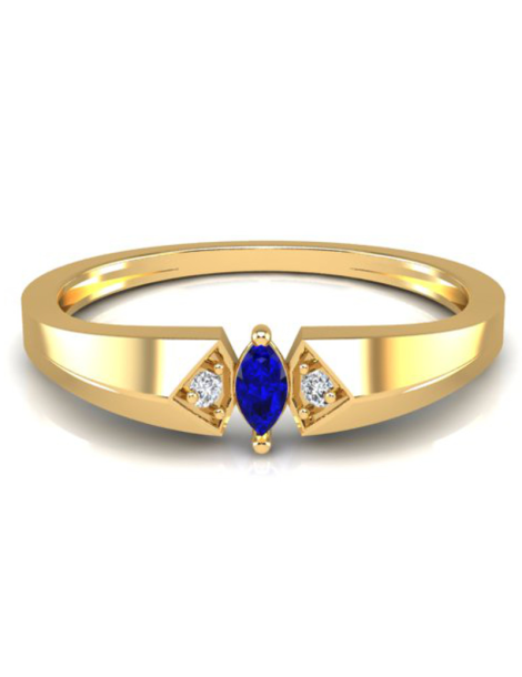 ZŁOTY PIERŚCIONEK ZARĘCZYNOWY Z SZAFIREM PR. 585