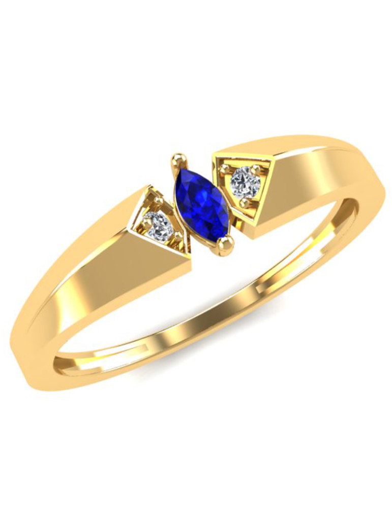 ZŁOTY PIERŚCIONEK ZARĘCZYNOWY Z SZAFIREM PR. 585