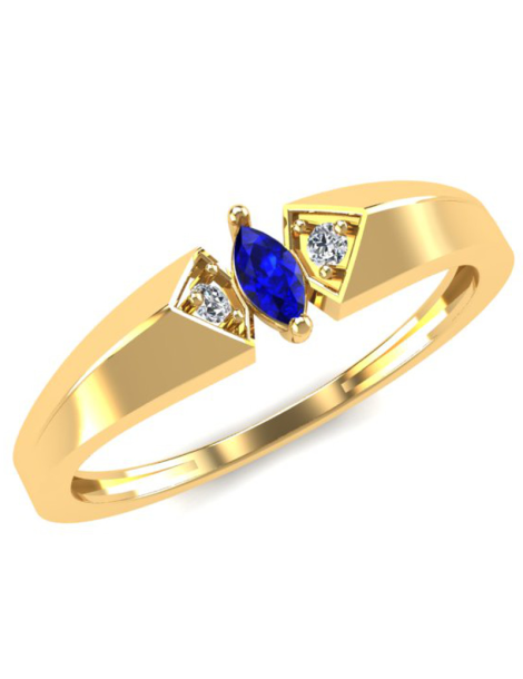 ZŁOTY PIERŚCIONEK ZARĘCZYNOWY Z SZAFIREM PR. 585