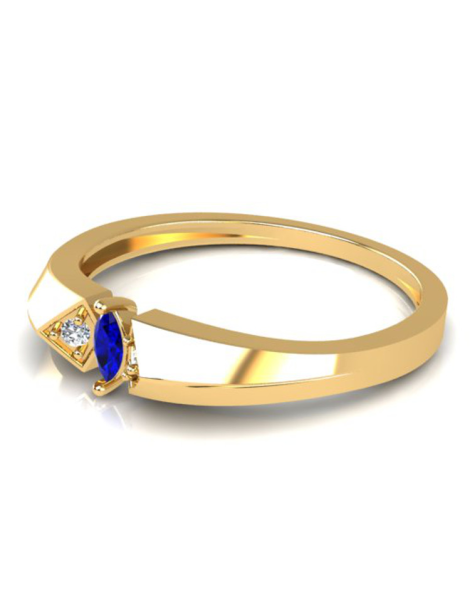 ZŁOTY PIERŚCIONEK ZARĘCZYNOWY Z SZAFIREM PR. 585