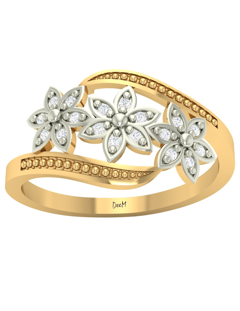 ZŁOTY PIERŚCIONEK KWIATKI PR. 585