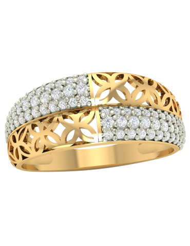 ZŁOTY PIERŚCIONEK AŻUROWY Z CYRKONIAMI PR. 585