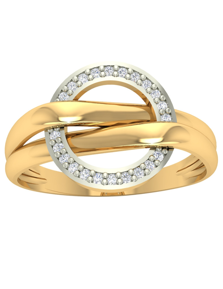 ZŁOTY PIERŚCIONEK KOŁO Z CYRKONIAMI PR. 585