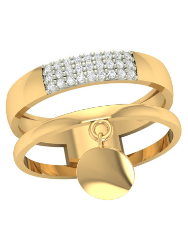 ZŁOTY PIERŚCIONEK Z RUCHOMĄ ZAWIESZKĄ PR. 585