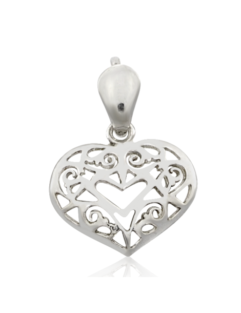 SREBRNY WISIOREK AŻUROWE SERDUSZKO PR. 925