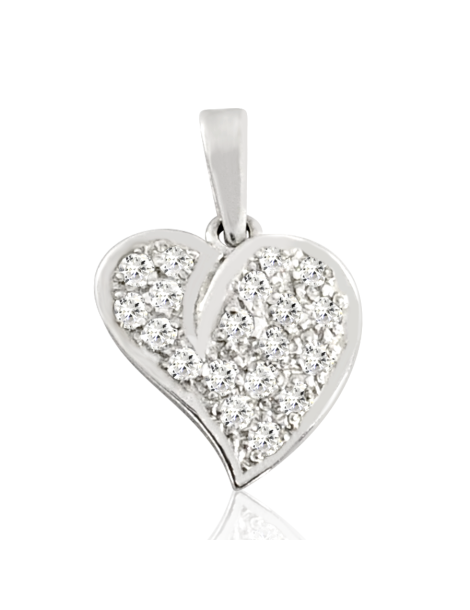 SREBRNY WISIOREK SERDUSZKO Z CYRKONIAMI PR. 925