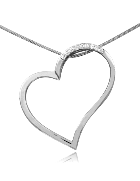 SREBRNY WISIOREK SERDUSZKO Z CYRKONIAMI PR. 925