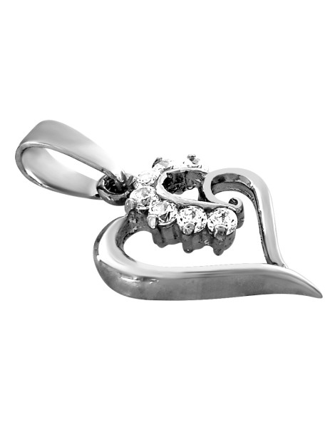 SREBRNY WISIOREK SERDUSZKO Z CYRKONIAMI PR. 925