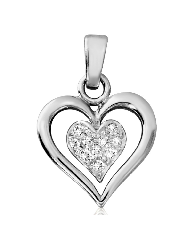 SREBRNY WISIOREK SERDUSZKO Z CYRKONIAMI PR. 925