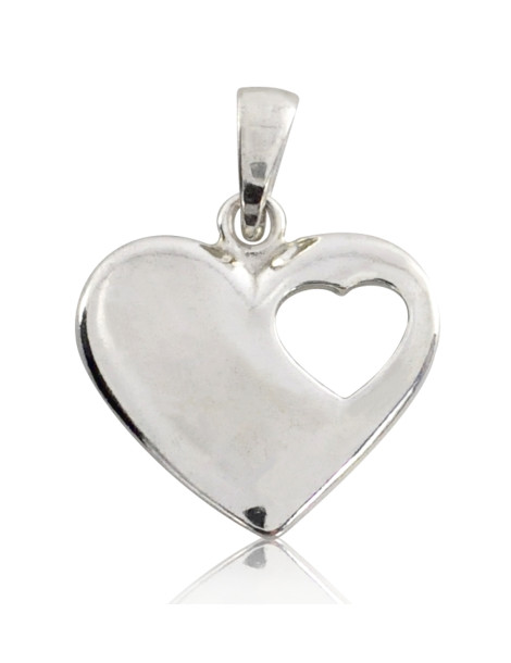 SREBRNY WISIOREK SERCE Z WYCIĘTYM SERDUSZKIEM PR. 925 + GRAWER