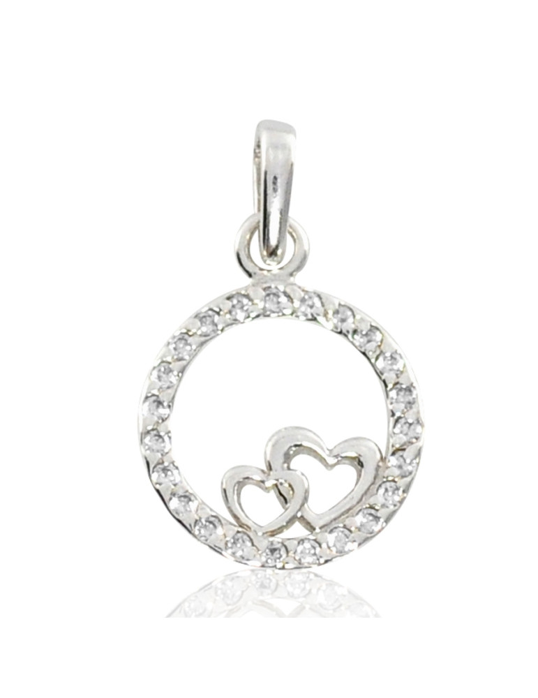 SREBRNY WISIOREK SERDUSZKA W KOLE Z CYRKONIAMI PR. 925