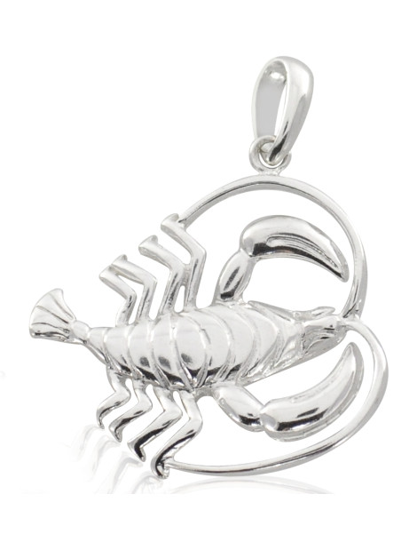 SREBRNY WISIOREK RAK DUŻY ZNAK ZODIAKU PR. 925