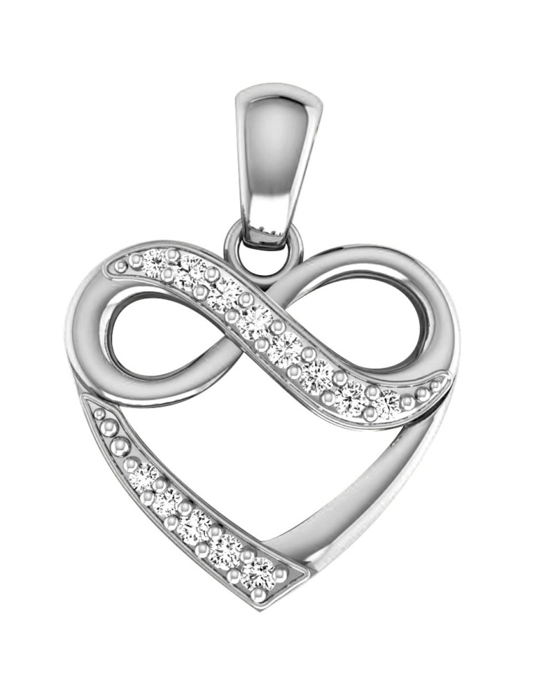 SREBRNY WISIOREK SERCE ZE ZNAKIEM NIESKOŃCZONOŚCI PR. 925