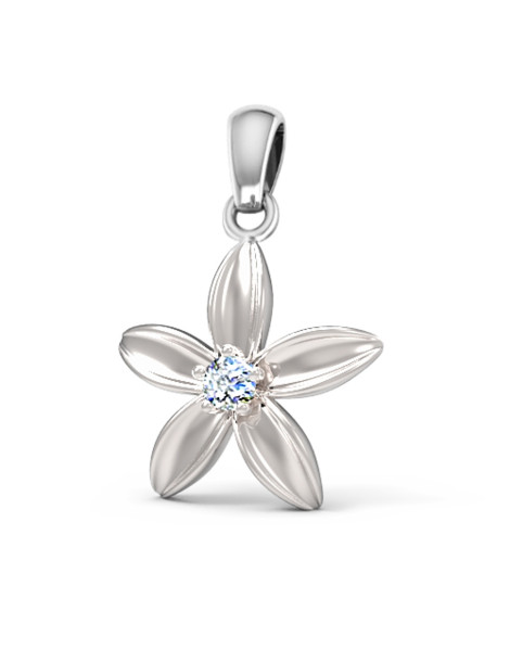 SREBRNY WISIOREK KWIATEK Z CYRKONIĄ PR. 925