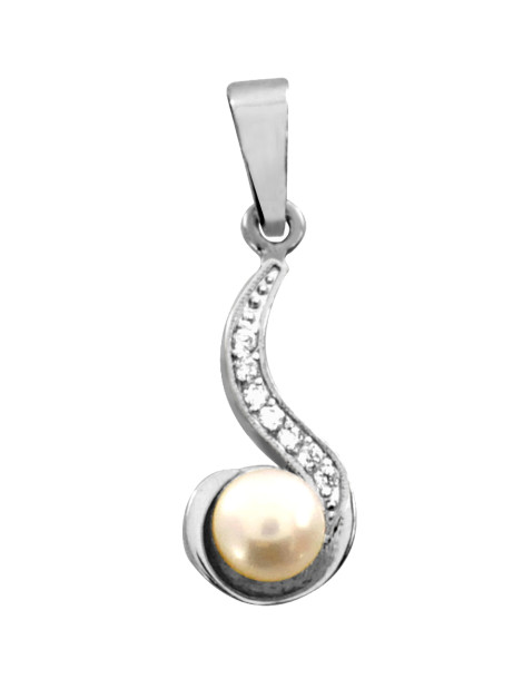 SREBRNY WISIOREK Z PERŁĄ PR. 925