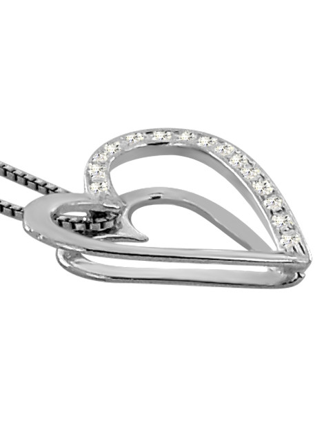 SREBRNY WISIOREK SERDUSZKO Z CYRKONIAMI PR. 925