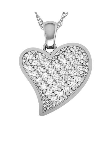 SREBRNY WISIOREK SERDUSZKO Z CYRKONIAMI PR. 925