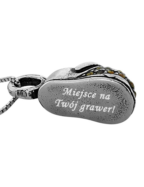 SREBRNY WISIOREK BUT BUCIK Z MARKAZYTAMI PR. 925 + GRAWER GRATIS!