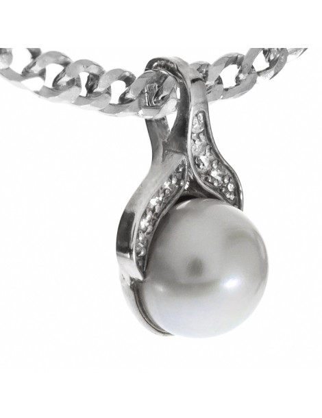 SREBRNY WISIOREK Z PERŁAMI HODOWLANYMI PR. 925