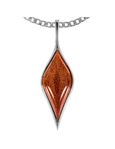 SREBRNY OKAZAŁY WISIOREK Z PIASKIEM PUSTYNI PR. 925