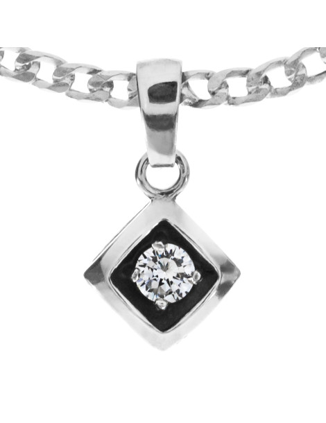 SREBRNY WISIOREK KWADRAT OKSYDOWANY PR. 925