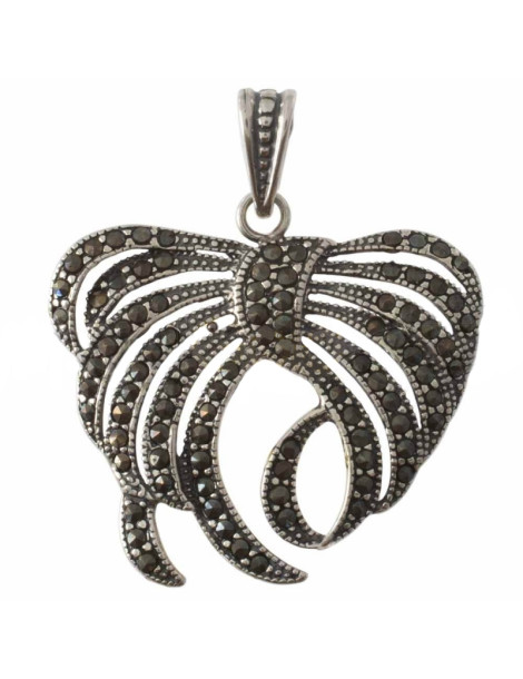 SREBRNY WISIOR LIŚĆ Z CYRKONIAMI PR. 925