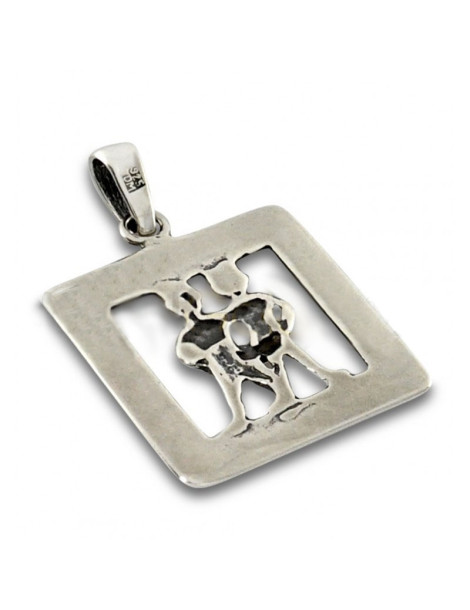 SREBRNY WISIOREK ZNAK ZODIAKU BLIŹNIĘTA PR. 925 + GRAWER