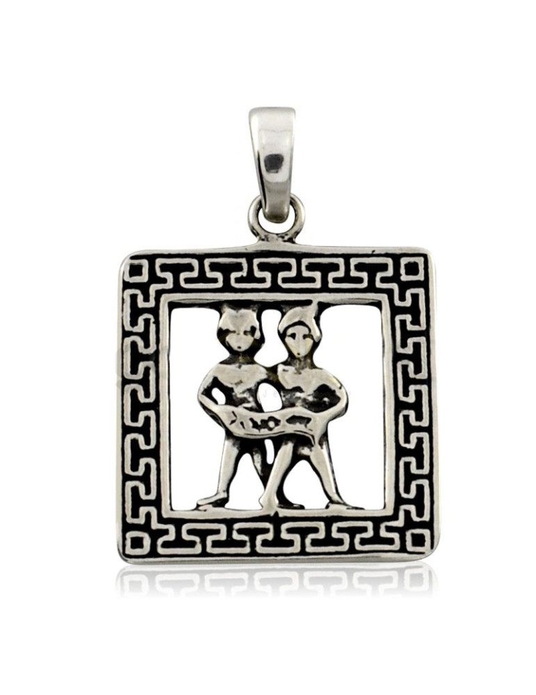 SREBRNY WISIOREK ZNAK ZODIAKU BLIŹNIĘTA PR. 925 + GRAWER