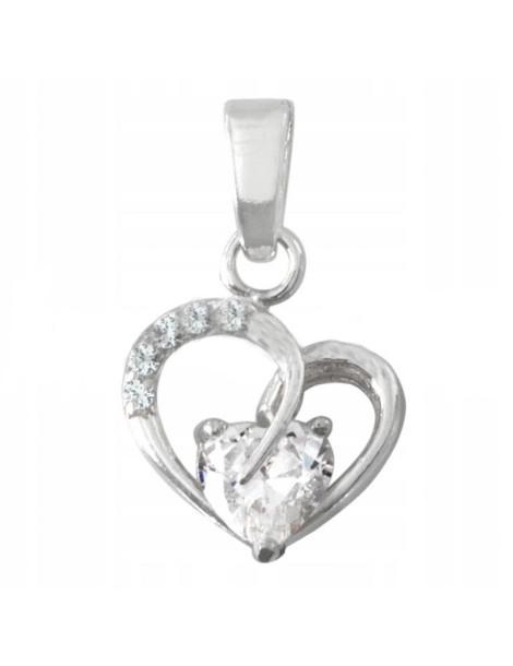 SREBRNY WISIOREK SERDUSZKO Z CYRKONIAMI PR. 925