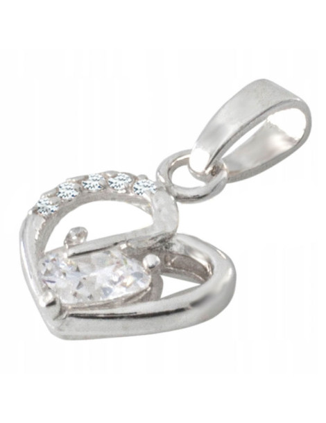 SREBRNY WISIOREK SERDUSZKO Z CYRKONIAMI PR. 925