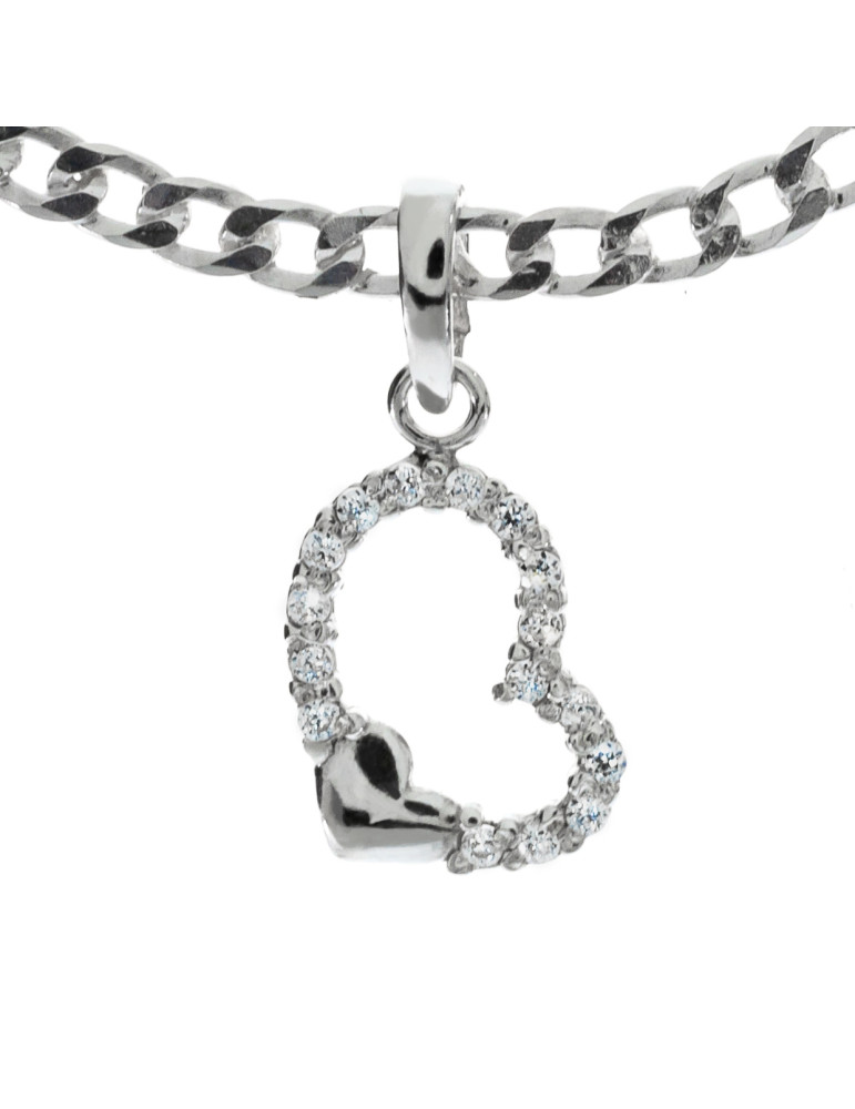 SREBRNY WISIOREK SERDUSZKO Z CYRKONIAMI PR. 925