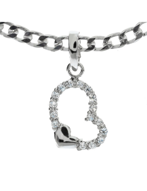 SREBRNY WISIOREK SERDUSZKO Z CYRKONIAMI PR. 925