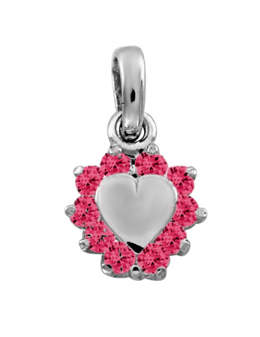 SREBRNY WISIOREK SERDUSZKO Z CYRKONIAMI PR. 925 RÓŻNE KOLORY