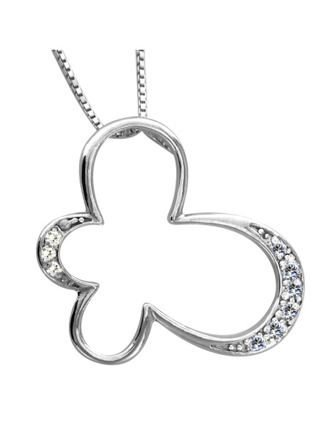 SREBRNY WISIOREK MOTYL Z CYRKONIAMI PR. 925