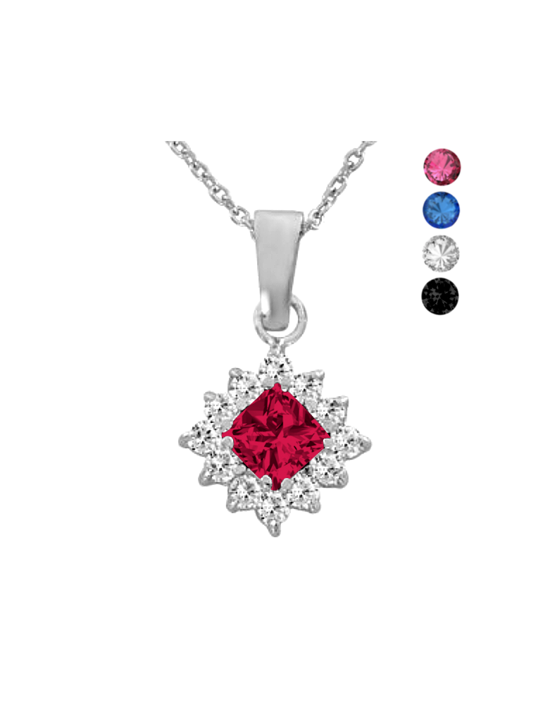 SREBRNY WISIOREK KARMAZYCJA Z CYRKONIAMI PR. 925 RÓŻNE KOLORY