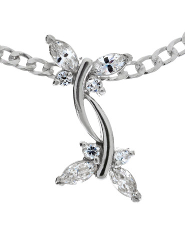 SREBRNY WISIOREK MOTYLEK Z CYRKONIAMI PR. 925 - RÓŻNE KOLORY