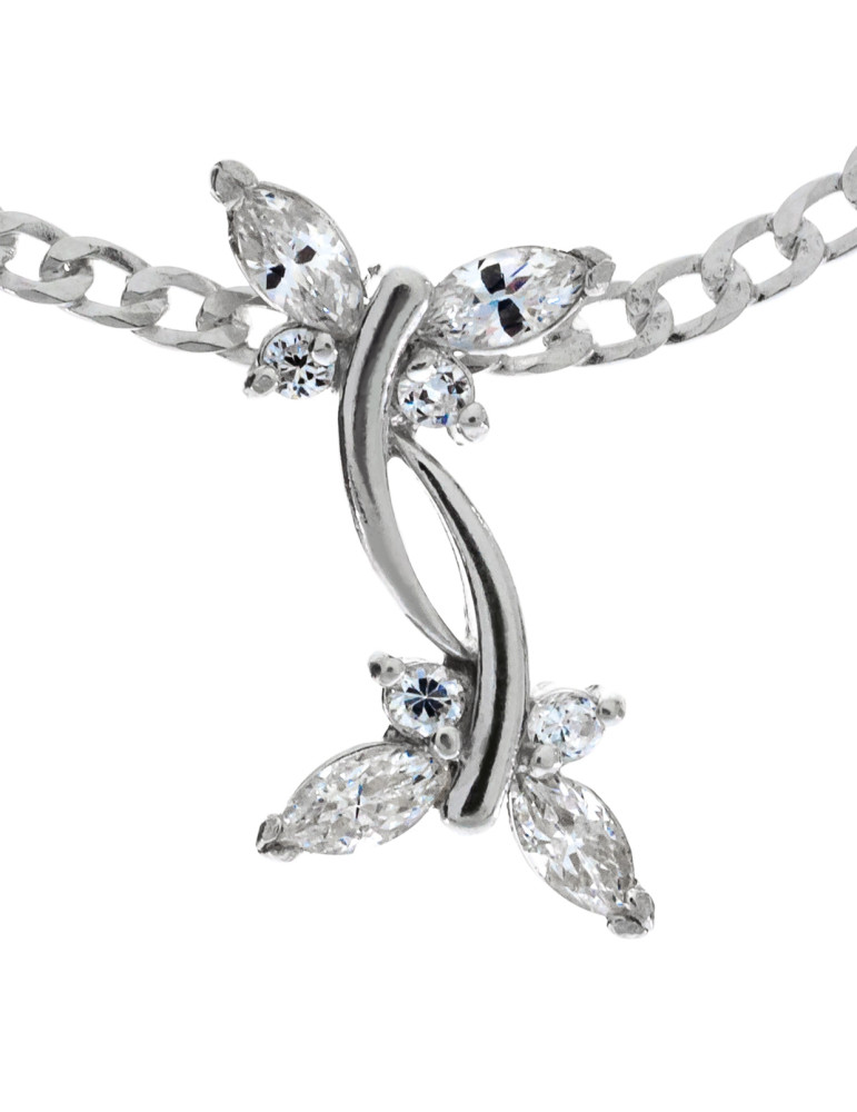 SREBRNY WISIOREK MOTYLEK Z CYRKONIAMI PR. 925 - RÓŻNE KOLORY