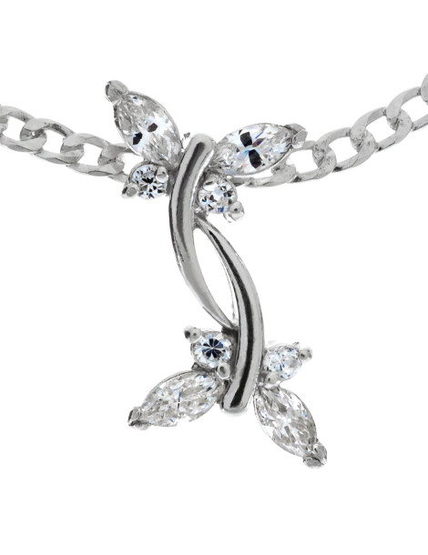 SREBRNY WISIOREK MOTYLEK Z CYRKONIAMI PR. 925 - RÓŻNE KOLORY