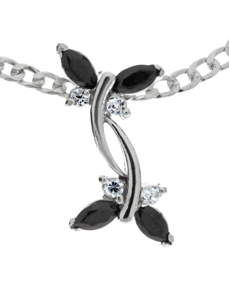 SREBRNY WISIOREK MOTYLEK Z CYRKONIAMI PR. 925 - RÓŻNE KOLORY