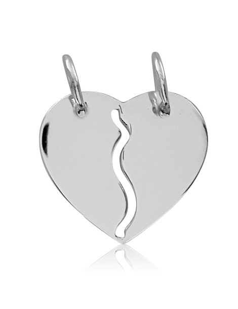 SREBRNY WISIOREK SERCE ŁAMANE PR. 925 + GRAWER