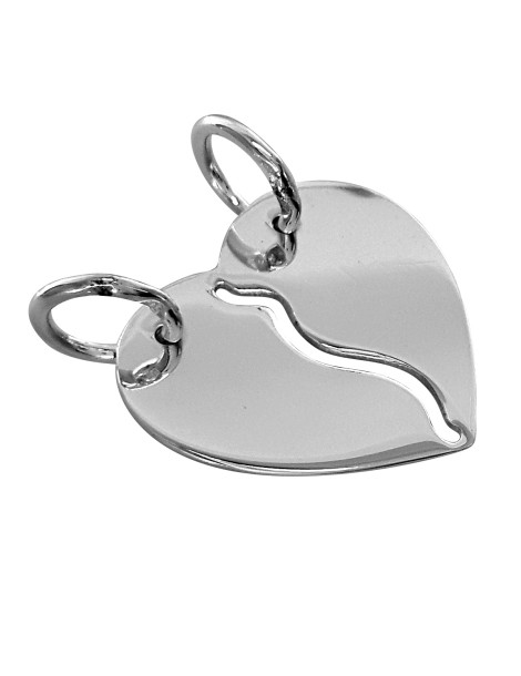 SREBRNY WISIOREK SERCE ŁAMANE PR. 925 + GRAWER