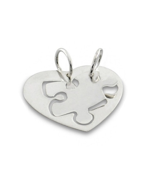 PODWÓJNY WISIOREK SERCE Z PUZZLEM PUZZEL PR. 925 + GRAWER GRATIS!