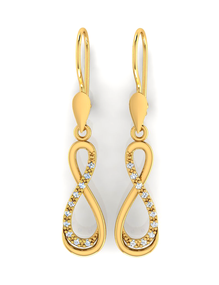 Wiszące kolczyki ze złota próby 585 na biglu