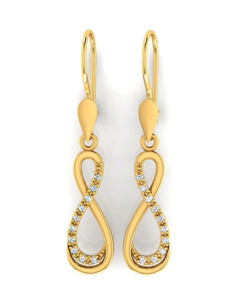 Wiszące kolczyki ze złota próby 585 na biglu