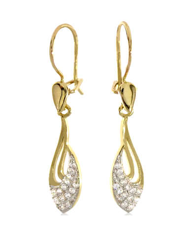 Wiszące kolczyki ze złota próby 585 na biglu