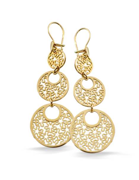 DŁUGIE AŻUROWE KOLCZYKI KOŁA NA BIGLU PRÓBA 333