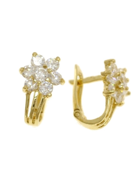 Kolczyki KWIATKI ze złota próby 585 zapięcia angielskie