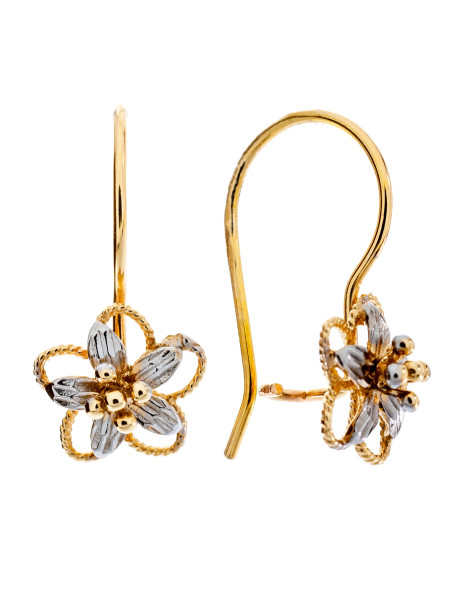 Kolczyki KWIATKI ze złota próby 585 na biglu